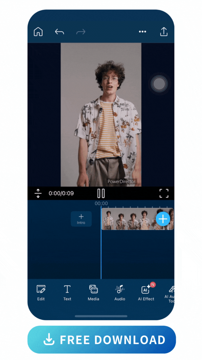 UI of PowerDirector to edit video